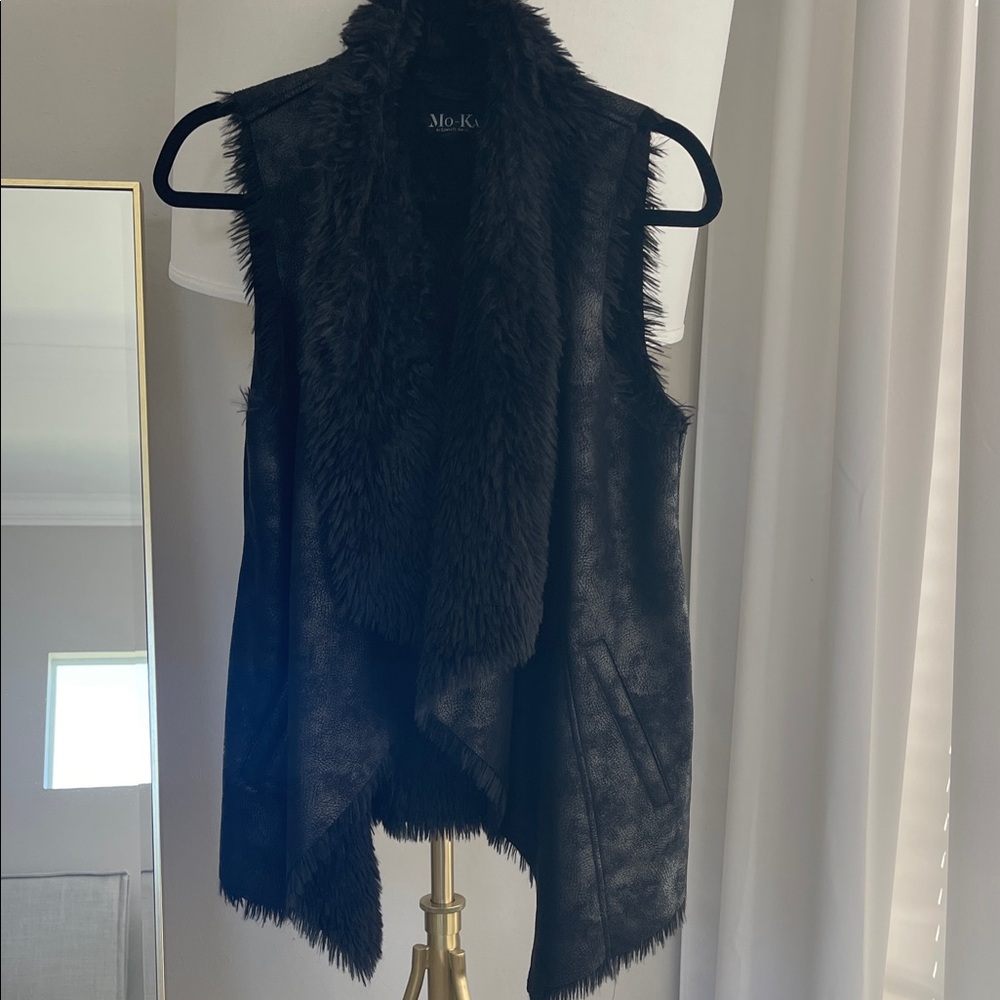 Black Faux Fur Vest